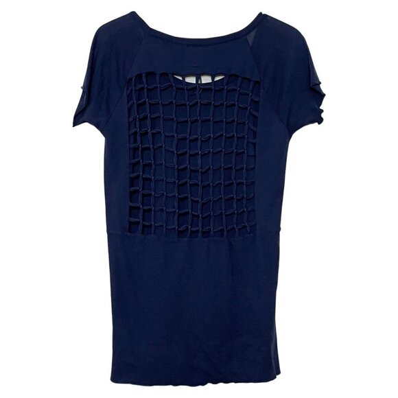 NEW Chaser Navy Knotted Back Short Sleeve Tee Sz. M - Picture 1 of 3